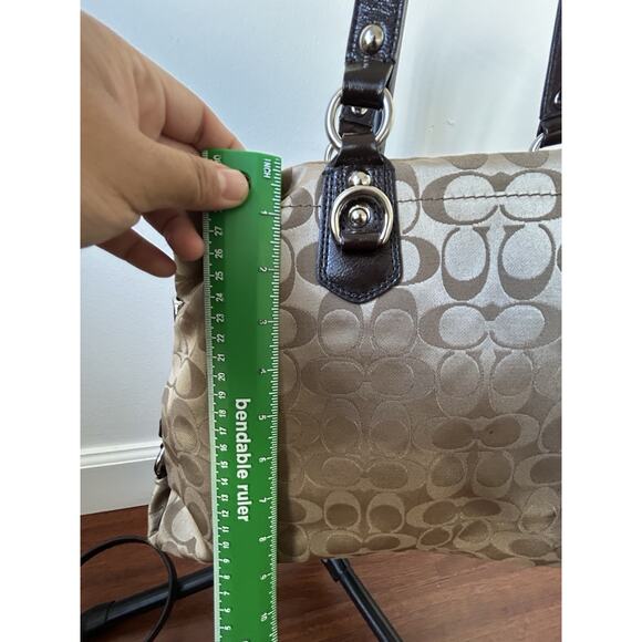 Coach Y2K Ashley Carryall Shoulder Bag Brown F15510 CC Logo Leather Canvas Read - Picture 8 of 10